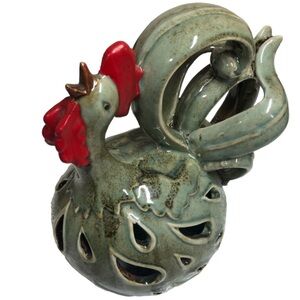 Ceramic green rooster